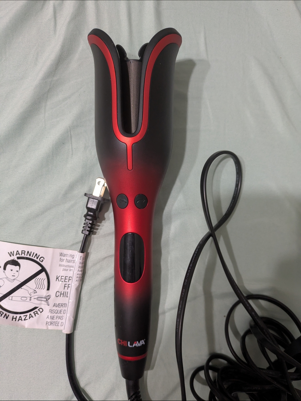 CHI Lava Ceramic Automatic Curler in Red and Black
